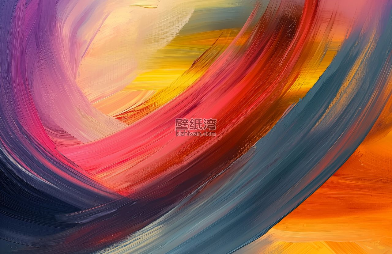 抽象艺术画作，色彩斑斓的线条交织，6K电脑壁纸