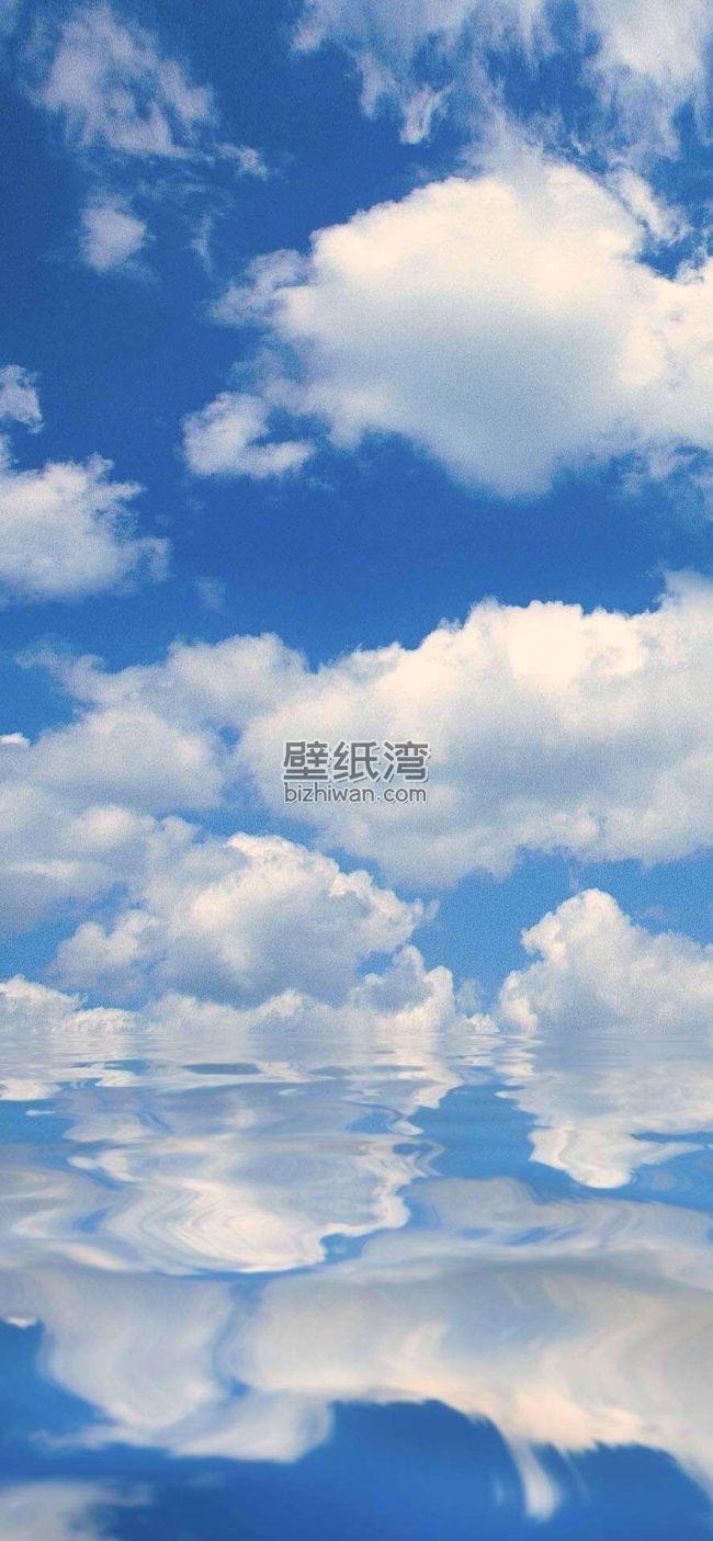 蓝天白云倒映在水面上的风景壁纸图片
