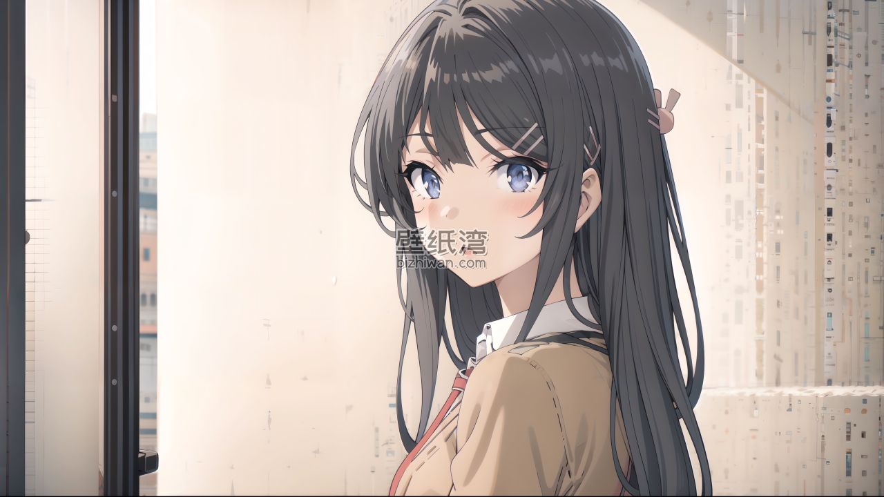 动漫女孩站在窗边 4K电脑桌面壁纸下载