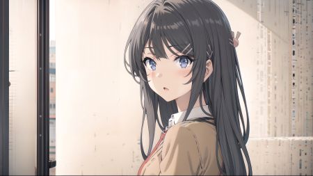 动漫女孩站在窗边 4K电脑桌面壁纸下载