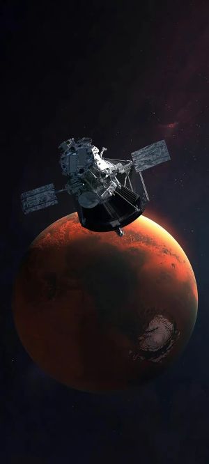 火星轨道上的卫星探测器 1080x2400收哦壁纸图片