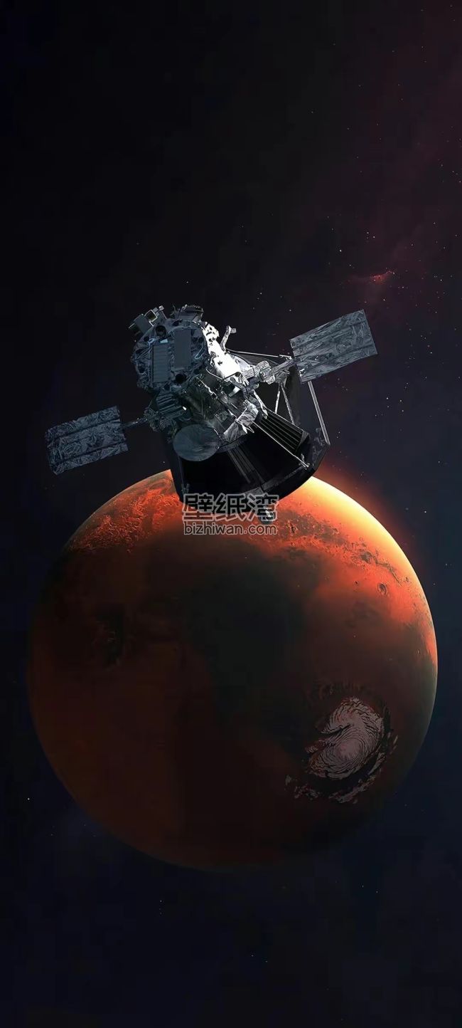 火星轨道上的卫星探测器 1080x2400收哦壁纸图片