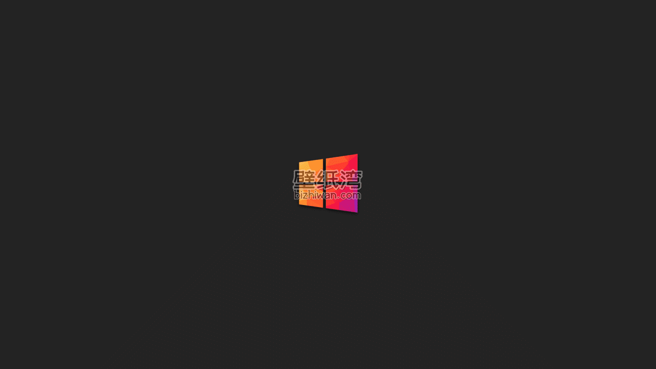 Windows系统橙色红色标志 黑色背景电脑壁纸
