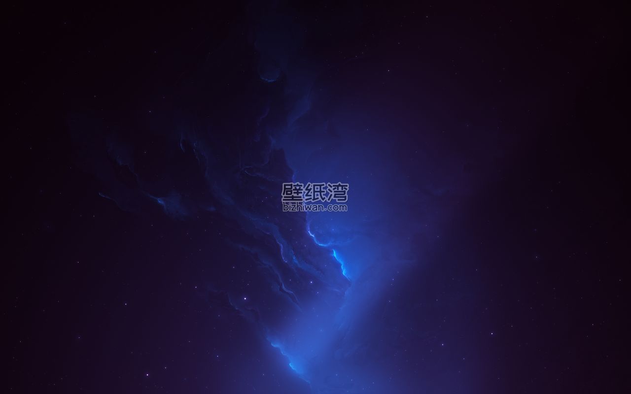 夜空中蓝色的云与星光交织 4K高清电脑桌面壁纸图片
