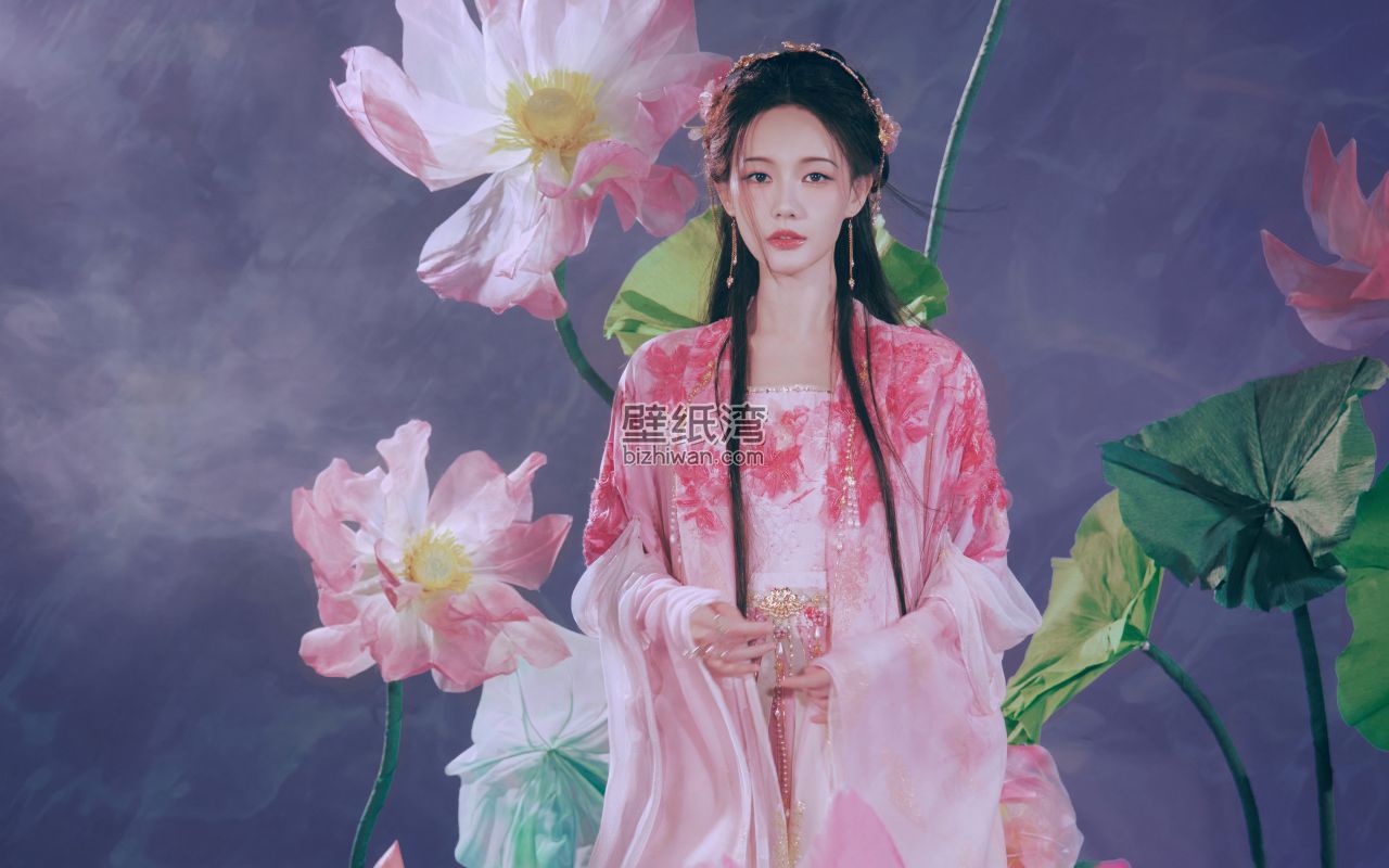 荷花美女 古风 李一桐4K电脑壁纸 3840x2400