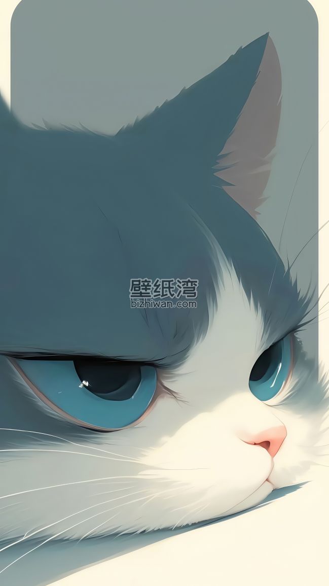 蓝眼睛的灰白相间猫 4K壁纸