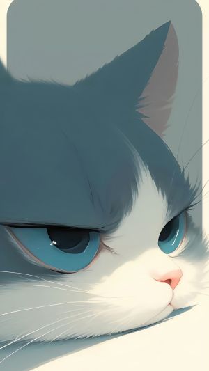 蓝眼睛的灰白相间猫 4K壁纸