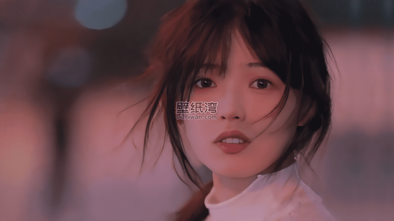 年轻清纯美女的特写照片