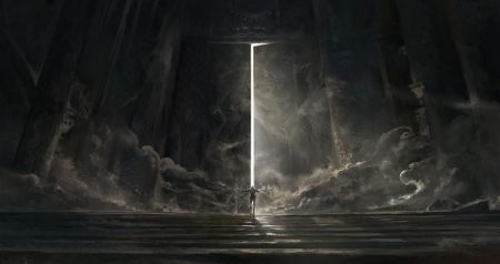 黑暗 打开大门 光 神秘彩色 4K高清壁纸