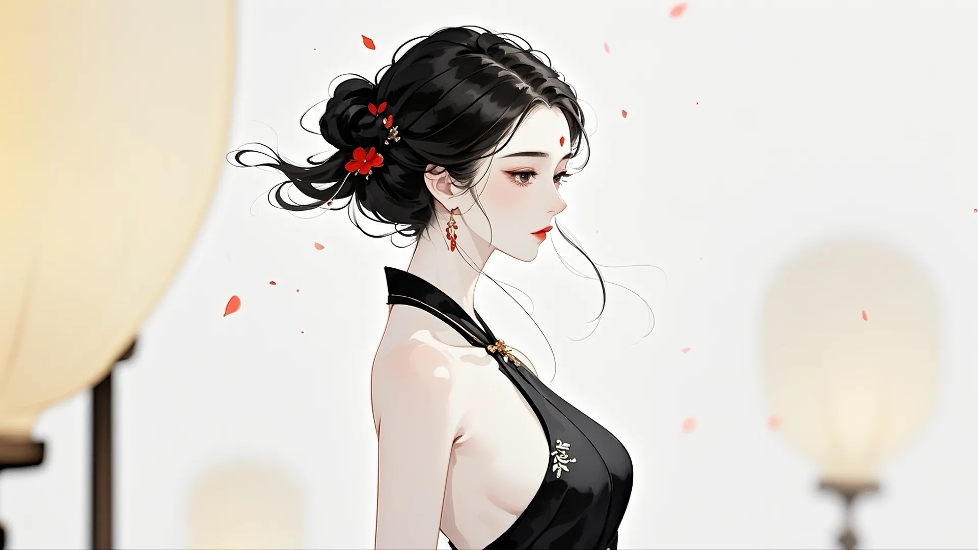 古风美女 极简美女画 美女图 性感美女 电脑桌面壁纸
